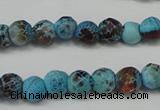 CAG5658 15 inches 4mm faceted round fire crackle agate beads