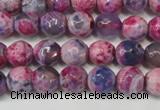 CAG5674 15 inches 6mm faceted round fire crackle agate beads