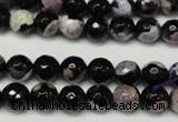 CAG5686 15 inches 8mm faceted round fire crackle agate beads