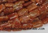 CAG569 15.5 inches 8*12mm rectangle natural fire agate beads