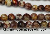 CAG5691 15 inches 8mm faceted round fire crackle agate beads