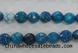 CAG5697 15 inches 8mm faceted round fire crackle agate beads