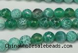 CAG5698 15 inches 8mm faceted round fire crackle agate beads