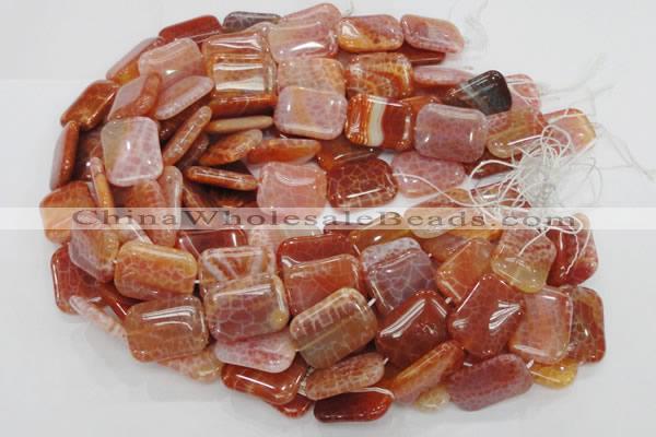 CAG571 15.5 inches 30*40mm rectangle natural fire agate beads