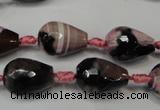 CAG5721 15 inches 12*16mm faceted teardrop fire crackle agate beads