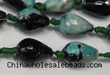 CAG5722 15 inches 12*16mm faceted teardrop fire crackle agate beads