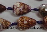 CAG5732 15 inches 15*20mm faceted teardrop fire crackle agate beads