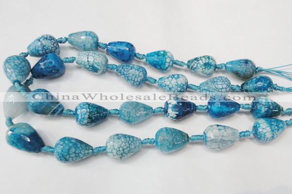 CAG5735 15 inches 15*20mm faceted teardrop fire crackle agate beads