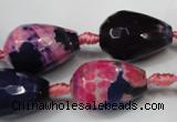 CAG5742 15 inches 15*20mm faceted teardrop fire crackle agate beads