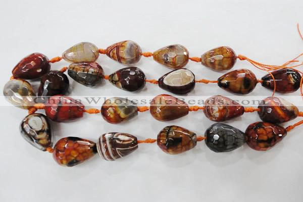 CAG5748 15 inches 18*25mm faceted teardrop fire crackle agate beads