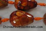 CAG5749 15 inches 18*25mm faceted teardrop fire crackle agate beads