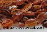 CAG575 15.5 inches 15*20mm faceted oval natural fire agate beads