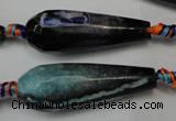 CAG5764 15 inches 12*35mm faceted teardrop fire crackle agate beads