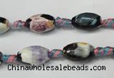 CAG5772 15 inches 8*12mm faceted rice fire crackle agate beads