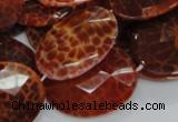 CAG578 15.5 inches 30*40mm faceted oval natural fire agate beads