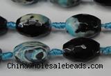 CAG5785 15 inches 12*16mm faceted rice fire crackle agate beads