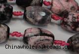 CAG5789 15 inches 13*18mm faceted rice fire crackle agate beads