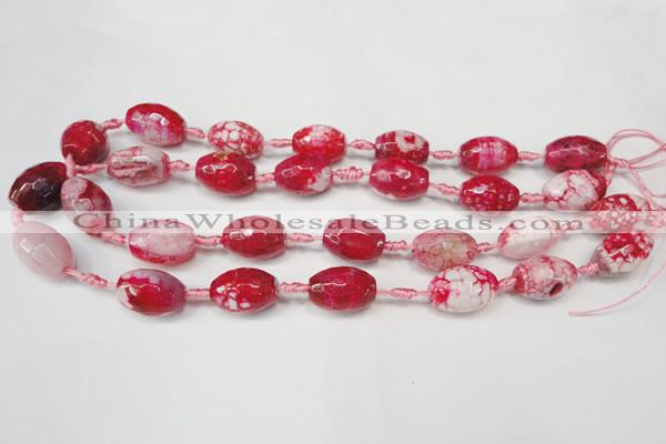 CAG5791 15 inches 13*18mm faceted rice fire crackle agate beads