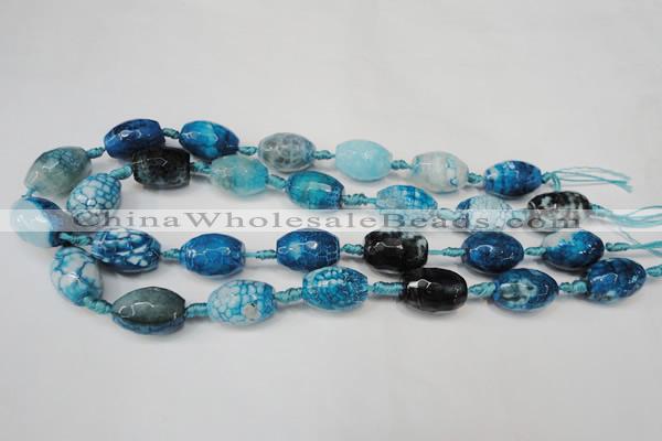 CAG5792 15 inches 13*18mm faceted rice fire crackle agate beads