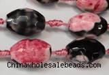 CAG5795 15 inches 13*18mm faceted rice fire crackle agate beads