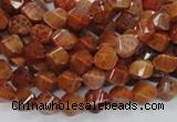 CAG580 15.5 inches 8*10mm faceted & twisted rice natural fire agate beads