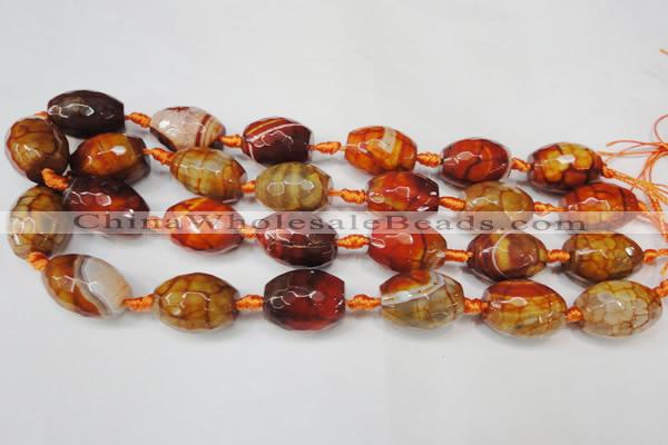 CAG5802 15 inches 15*20mm faceted rice fire crackle agate beads