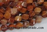 CAG581 15.5 inches 8*12mm faceted & twisted rice natural fire agate beads