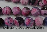 CAG5810 15 inches 10mm faceted round fire crackle agate beads