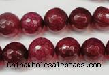 CAG5832 15 inches 12mm faceted round fire crackle agate beads