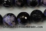 CAG5864 15 inches 16mm faceted round fire crackle agate beads