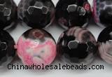 CAG5877 15 inches 18mm faceted round fire crackle agate beads