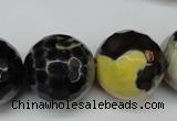 CAG5881 15 inches 20mm faceted round fire crackle agate beads