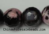 CAG5884 15 inches 20mm faceted round fire crackle agate beads