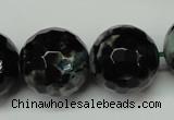 CAG5886 15 inches 20mm faceted round fire crackle agate beads