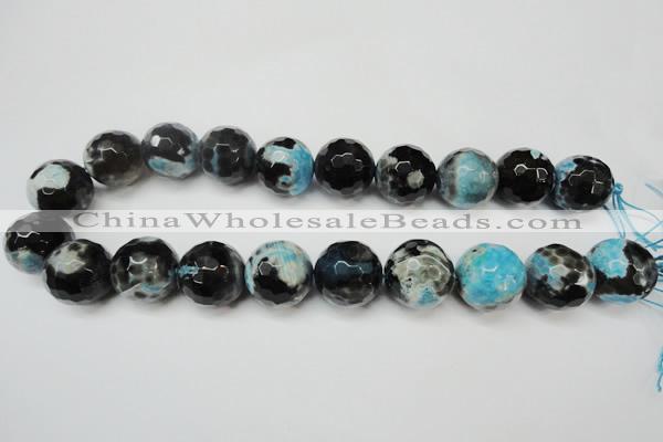 CAG5887 15 inches 20mm faceted round fire crackle agate beads