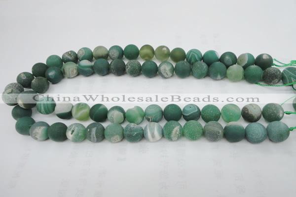 CAG5930 15 inches 16mm round matte druzy agate beads wholesale