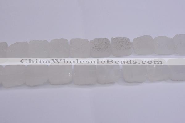 CAG5980 15.5 inches 20*20mm square white agate gemstone beads