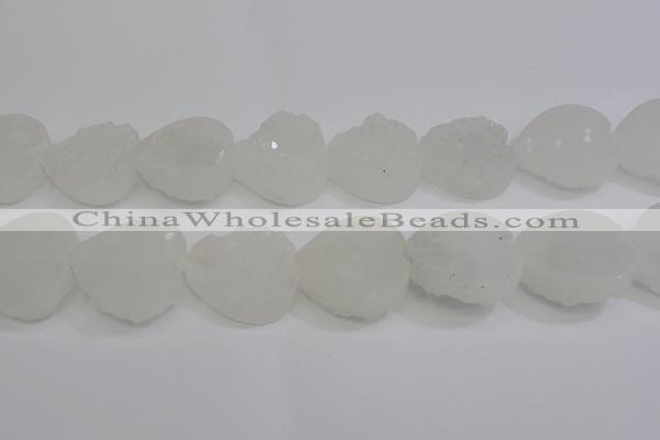 CAG5982 15.5 inches 30mm heart white agate gemstone beads