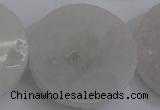 CAG5984 15.5 inches 35mm coin white agate gemstone beads