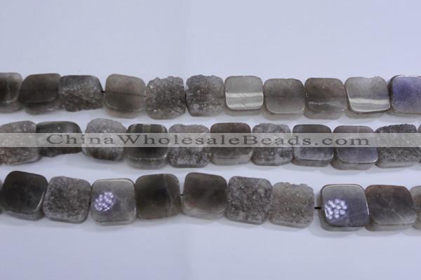 CAG5987 15.5 inches 20*20mm square grey agate gemstone beads