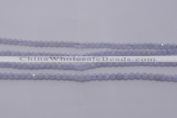 CAG5995 15.5 inches 4mm faceted round blue lace agate beads