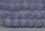 CAG5996 15.5 inches 6mm faceted round blue lace agate beads