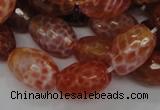 CAG602 15.5 inches 15*20mm faceted rice natural fire agate beads