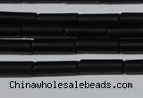 CAG6030 15.5 inches 4*13mm tube matte black agate beads