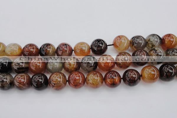 CAG6051 15.5 inches 20mm round dragon veins agate beads