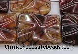 CAG6065 15.5 inches 18*25mm wavy rectangle dragon veins agate beads