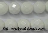 CAG6102 15.5 inches 8mm faceted round white agate gemstone beads