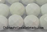 CAG6104 15.5 inches 12mm faceted round white agate gemstone beads