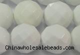 CAG6105 15.5 inches 14mm faceted round white agate gemstone beads