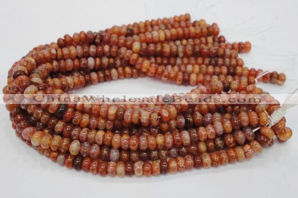 CAG616 15.5 inches 6*10mm rondelle natural fire agate beads